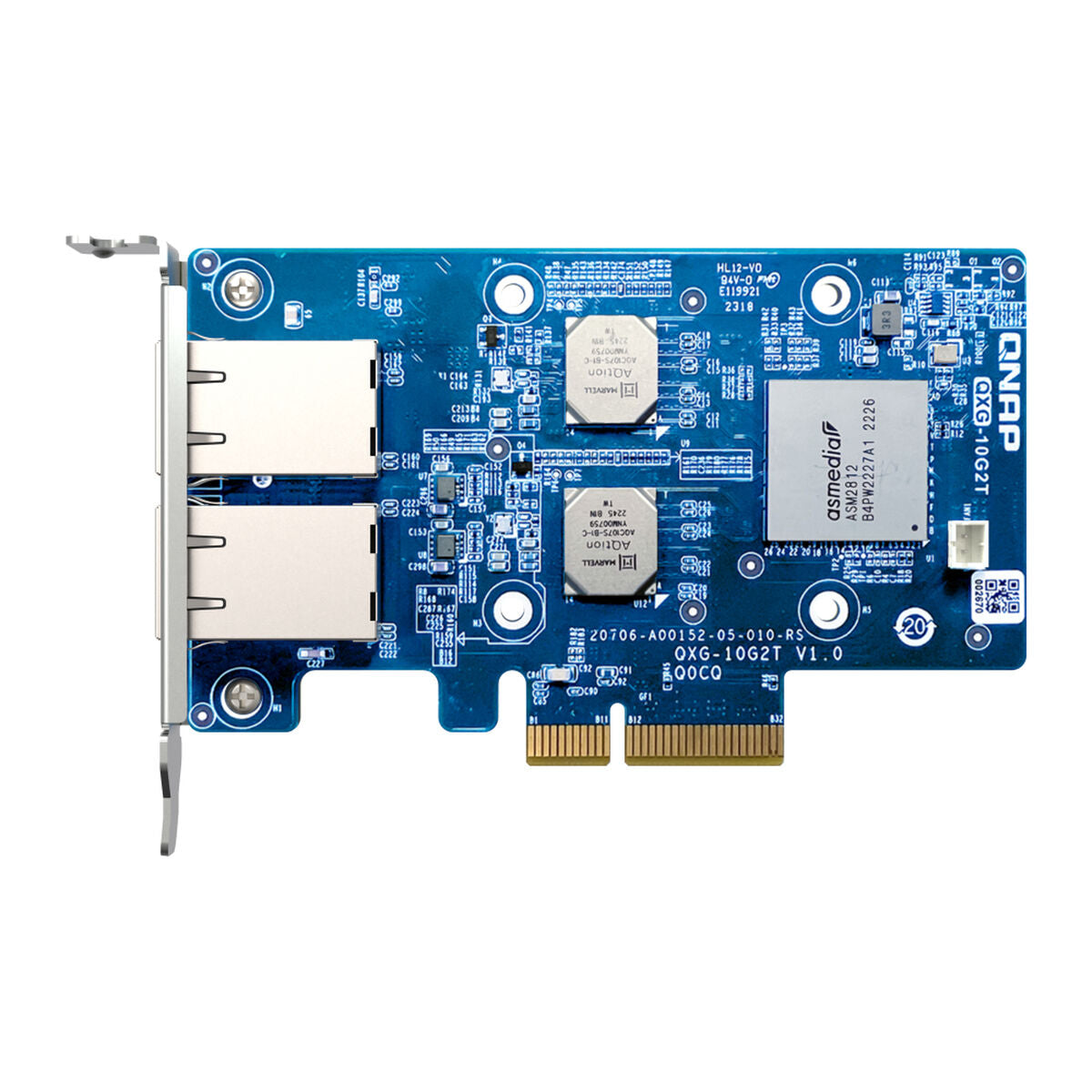 QNAP Dual-port BASET 10GbE network expansion card low-profile form factor PCIe Gen3 x4 Aquantia AQC107