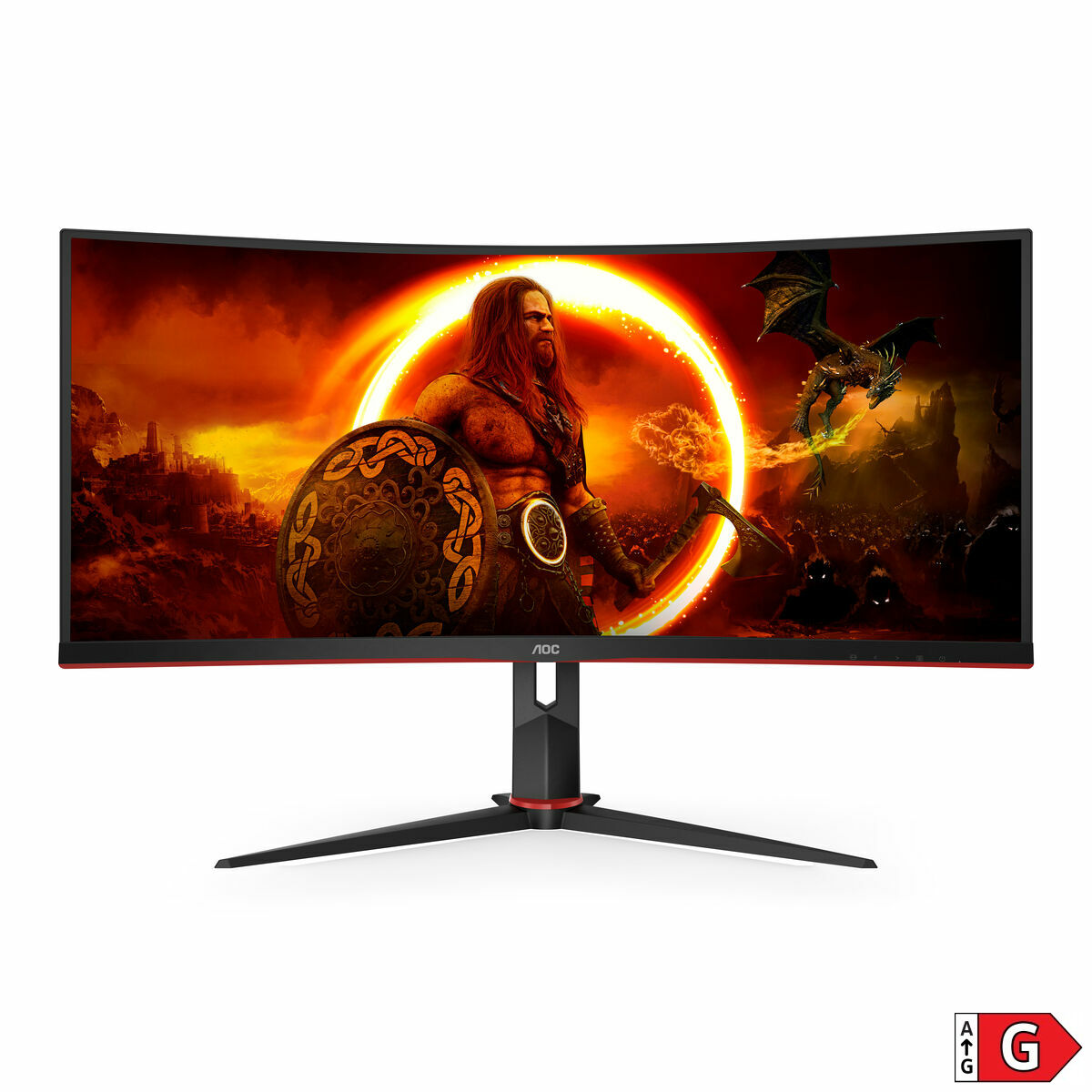AOC CU34G2XP/BK 34p 3440x1440 VA 180hz High adjustable Stand HDR400 Freesync Premium USB HUB 4x3.0 2xDP 2xHDMI