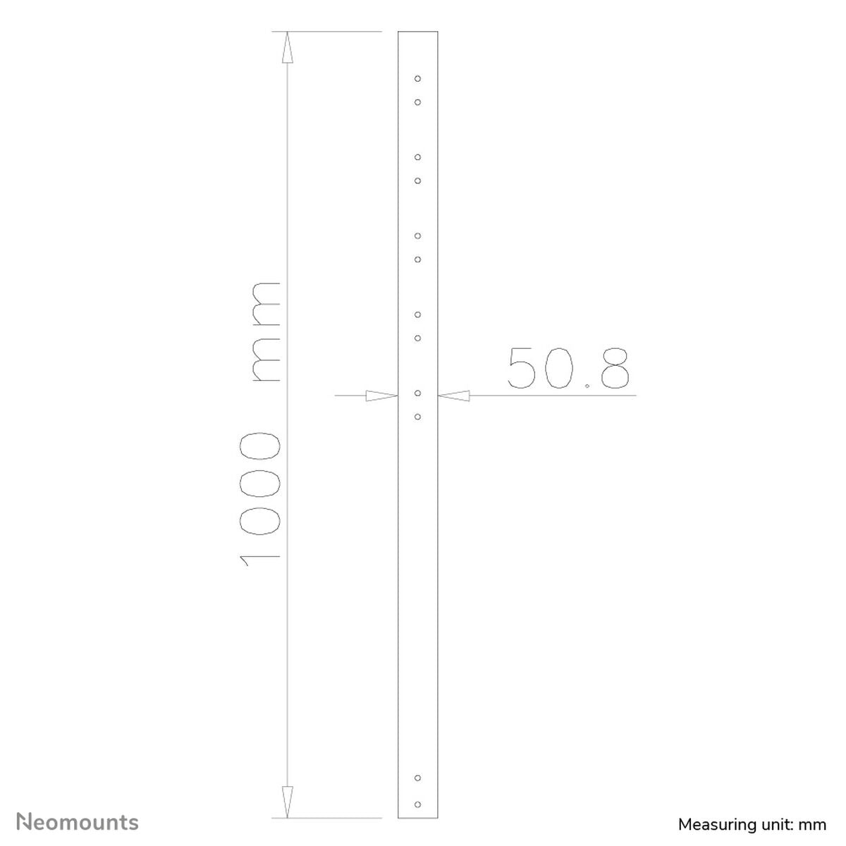 NEOMOUNTS FPMA-CP100BLACK Tube dextension pour support décran au plafond - h 100 cm