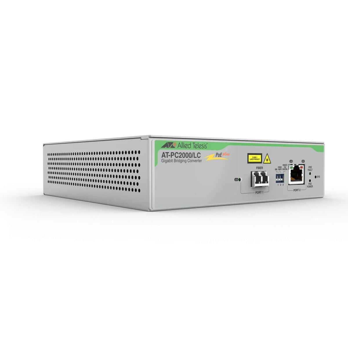 ALLIED TAA Federal 10/100/1000T to 1000SX/LC POE+ Media & Rate Converter Universal PSU