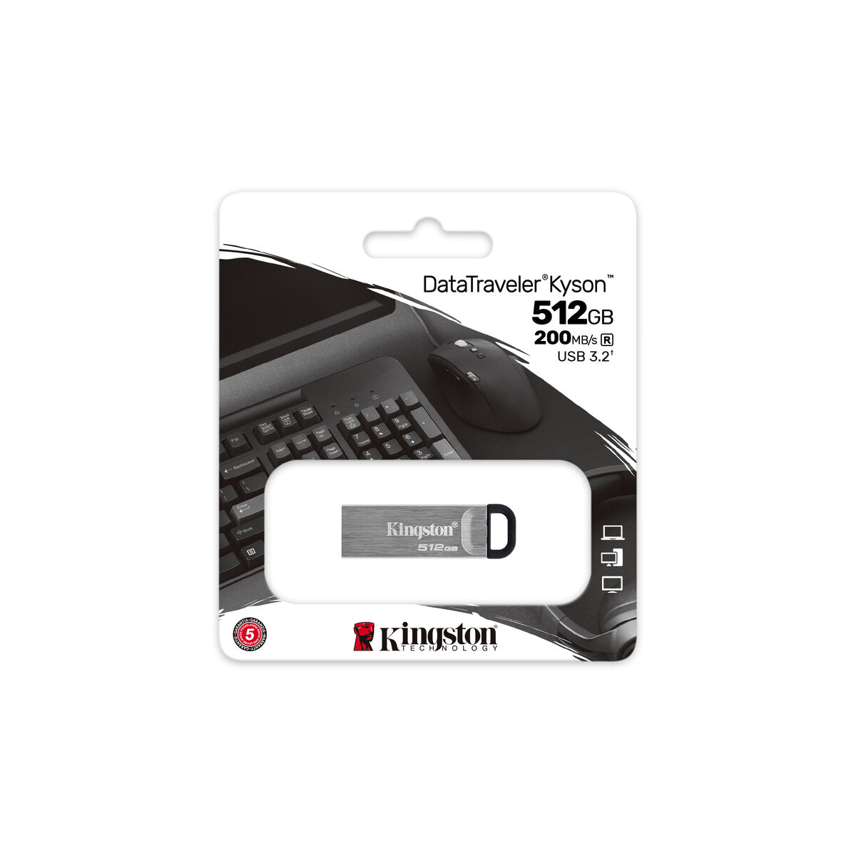 KINGSTON 512Go DataTraveler Kyson 200Mo/s Metal USB 3.2 Gen 1