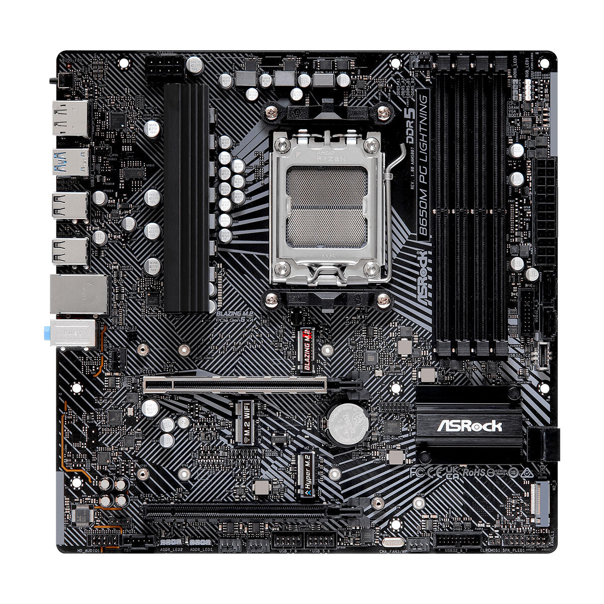 Asrock B650M PG Lightning AMD B650 Emplacement AM5 micro ATX