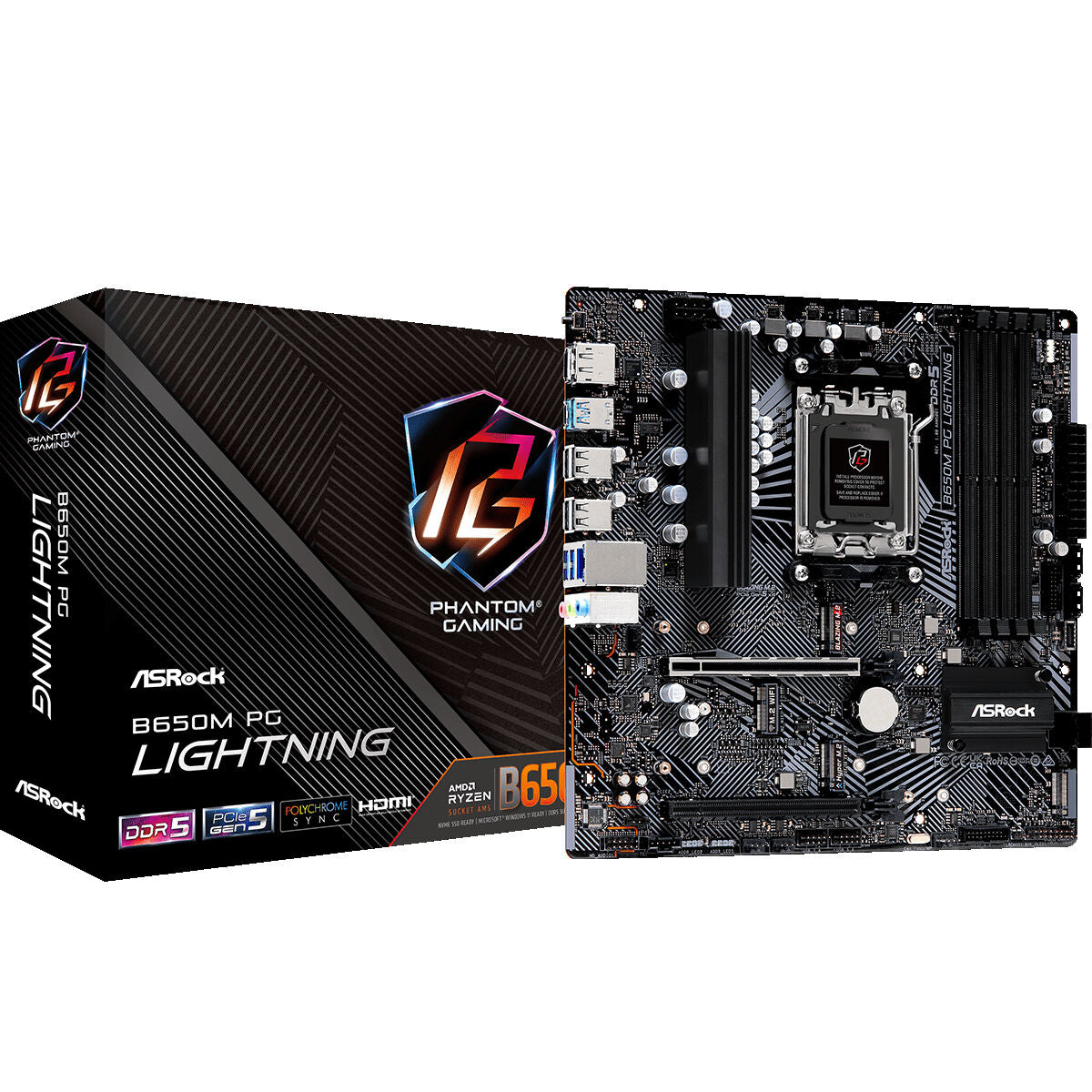 Asrock B650M PG Lightning AMD B650 Emplacement AM5 micro ATX