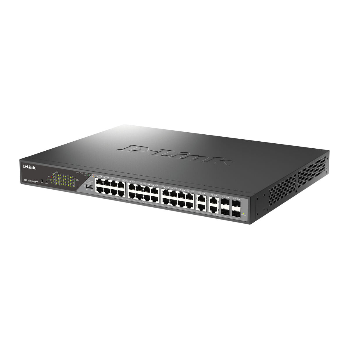 D-LINK 24 Gigabit PoE Ports Switch + 4 Gigabit Combo SFP ports Uplink Gigabit Combo Ports PoE 802.3at Alarm Port DIP Switch