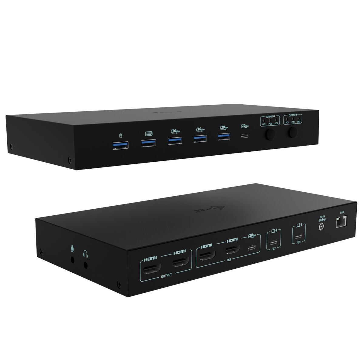 I-TEC USB-C KVM Docking station for 3 Hosts 2xHDMI 1xGLAN 1xUSB-C Gen2 3x USB-A Gen2 2x USB-A 1.1 1xAudio 1xMic PD 1x 92W/2x 65W