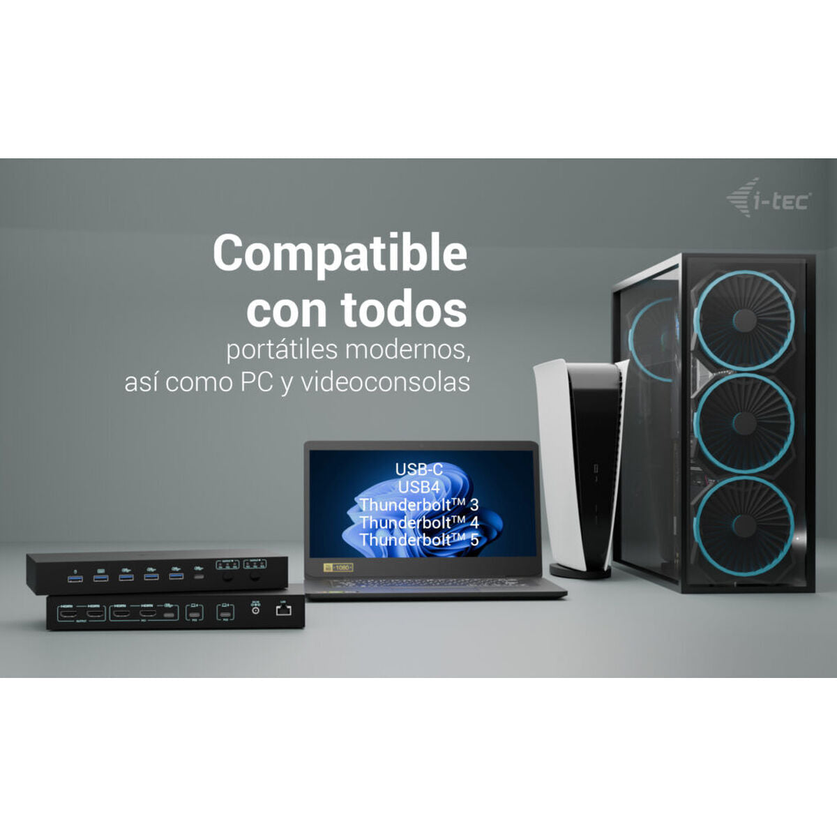 I-TEC USB-C KVM Docking station for 3 Hosts 2xHDMI 1xGLAN 1xUSB-C Gen2 3x USB-A Gen2 2x USB-A 1.1 1xAudio 1xMic PD 1x 92W/2x 65W