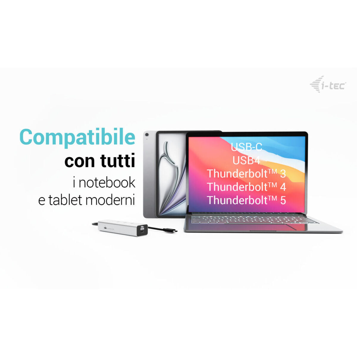 I-TEC USB-C Charging Metal HUB 5port with USB-C video 8K 1xUSB-C video/Data 1xUSB-C PD/Data 1xUSB-C 3.2 Gen1 2xUSB-C 3.2 Gen2 PD85W