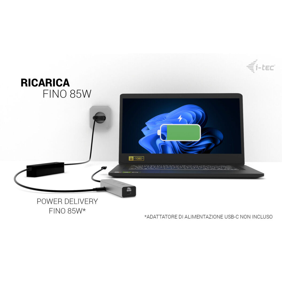 I-TEC USB-C Charging Metal HUB 5port with USB-C video 8K 1xUSB-C video/Data 1xUSB-C PD/Data 1xUSB-C 3.2 Gen1 2xUSB-C 3.2 Gen2 PD85W
