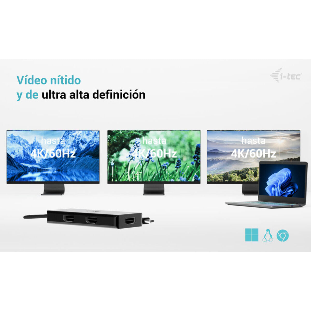 I-TEC USB-C Triple 4K HDMI Video Adapter 3x HDMI 4K/60Hz PD 100W