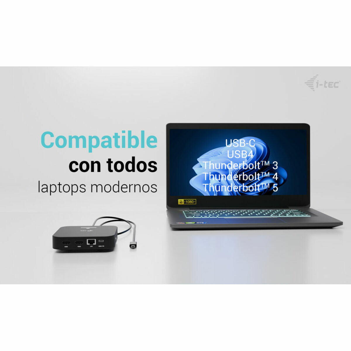 I-TEC USB-C Dual HDMI DS 2xHDMI 1xGLAN 2xUSB-A 3.2 2xUSB 2.0 1xUSB-C Gen2 1xUSB-C Gen1 1xAudio/Mic Jack 1x100W USB-C PD+Charger 100W