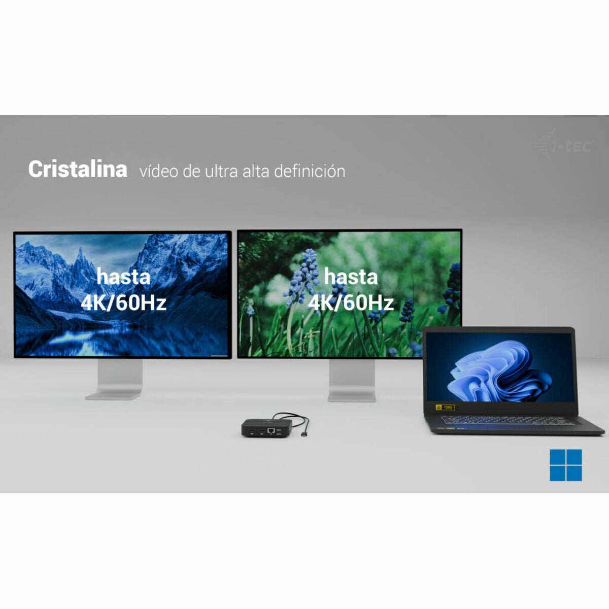I-TEC USB-C Dual HDMI DS 2xHDMI 1xGLAN 2xUSB-A 3.2 2xUSB 2.0 1xUSB-C Gen2 1xUSB-C Gen1 1xAudio/Mic Jack 1x100W USB-C PD+Charger 100W