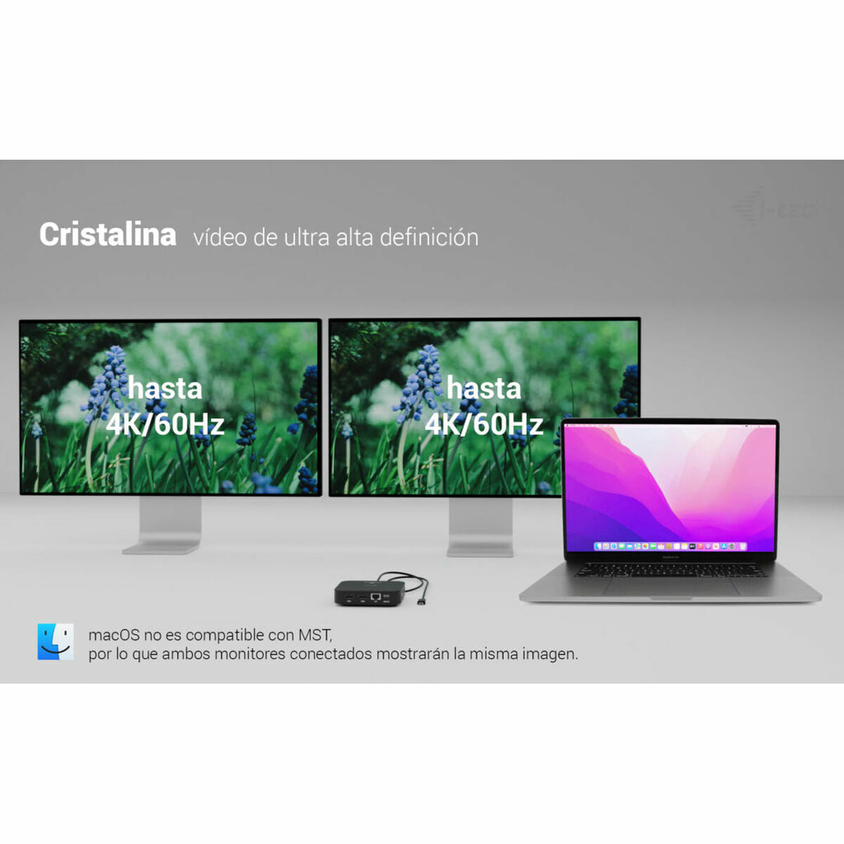 I-TEC USB-C Dual HDMI DS 2xHDMI 1xGLAN 2xUSB-A 3.2 2xUSB 2.0 1xUSB-C Gen2 1xUSB-C Gen1 1xAudio/Mic Jack 1x100W USB-C PD+Charger 100W