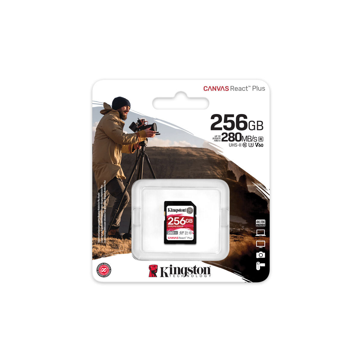 KINGSTON 256Go Canvas React Plus SDXC UHS-II 280R/150W U3 V60 for Full HD/4K