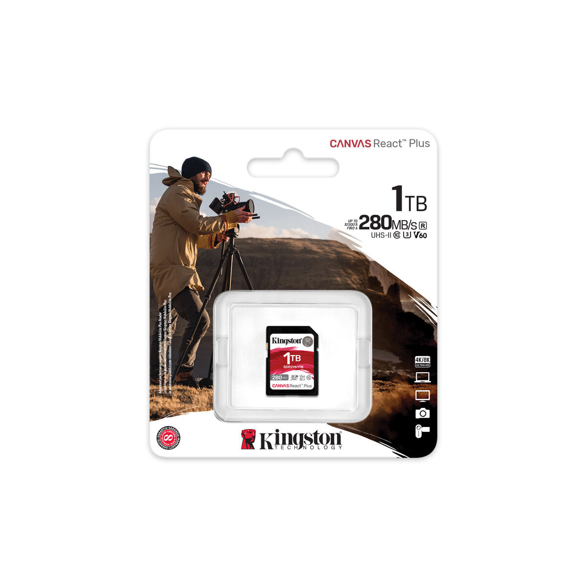 KINGSTON 1To Canvas React Plus SDXC UHS-II 280R/150W U3 V60 for Full HD/4K