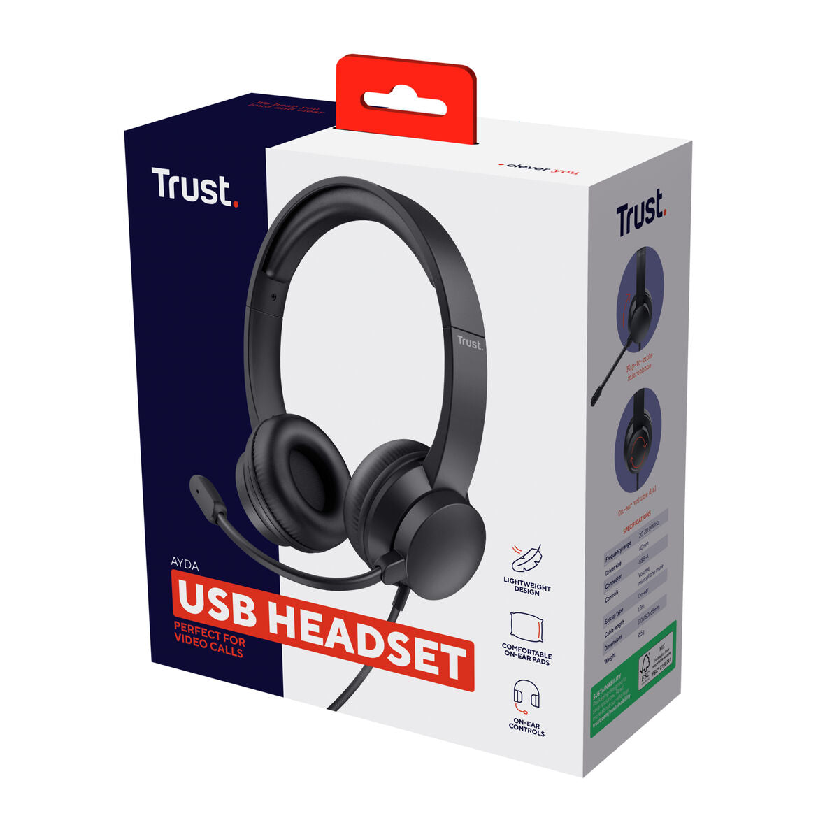 TRUST Casque-micro AYDA USB pour ordinateur