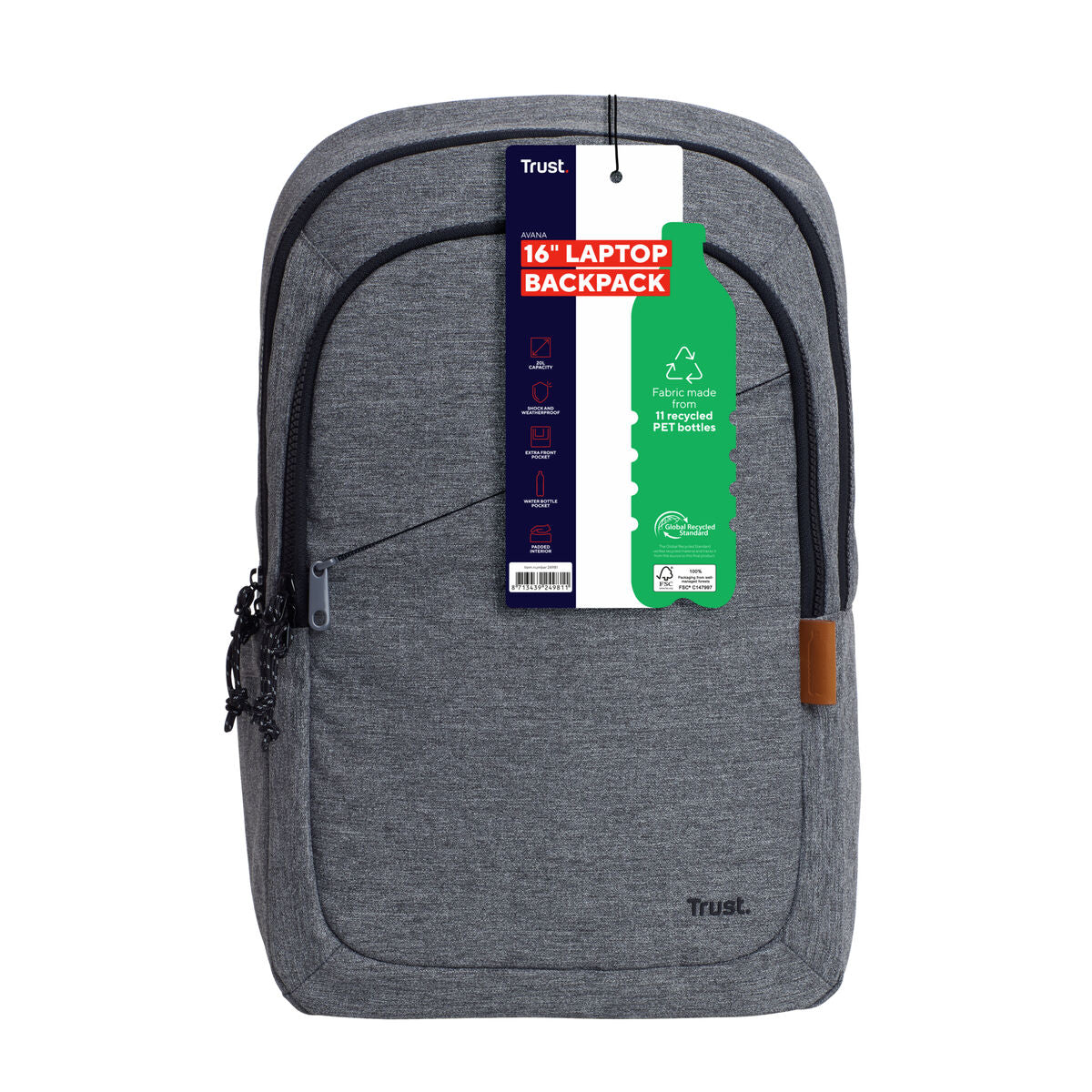 TRUST Sac à dos AVANA 16p gris