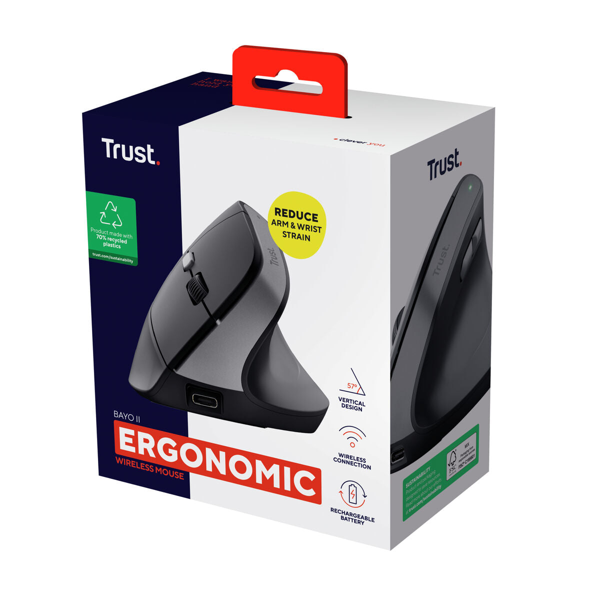 TRUST Souris egonomique BAYO II sans fil - Noire