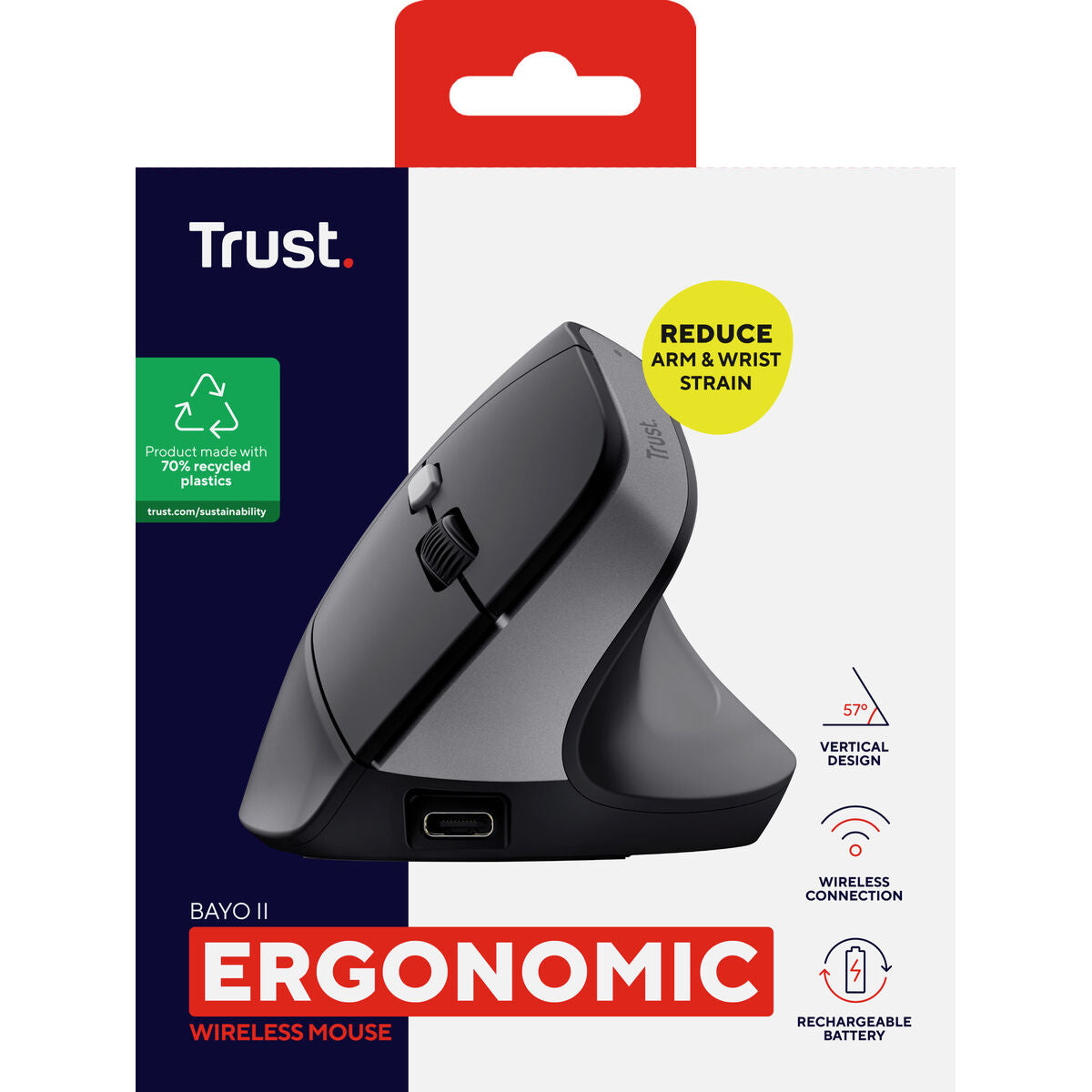 TRUST Souris egonomique BAYO II sans fil - Noire