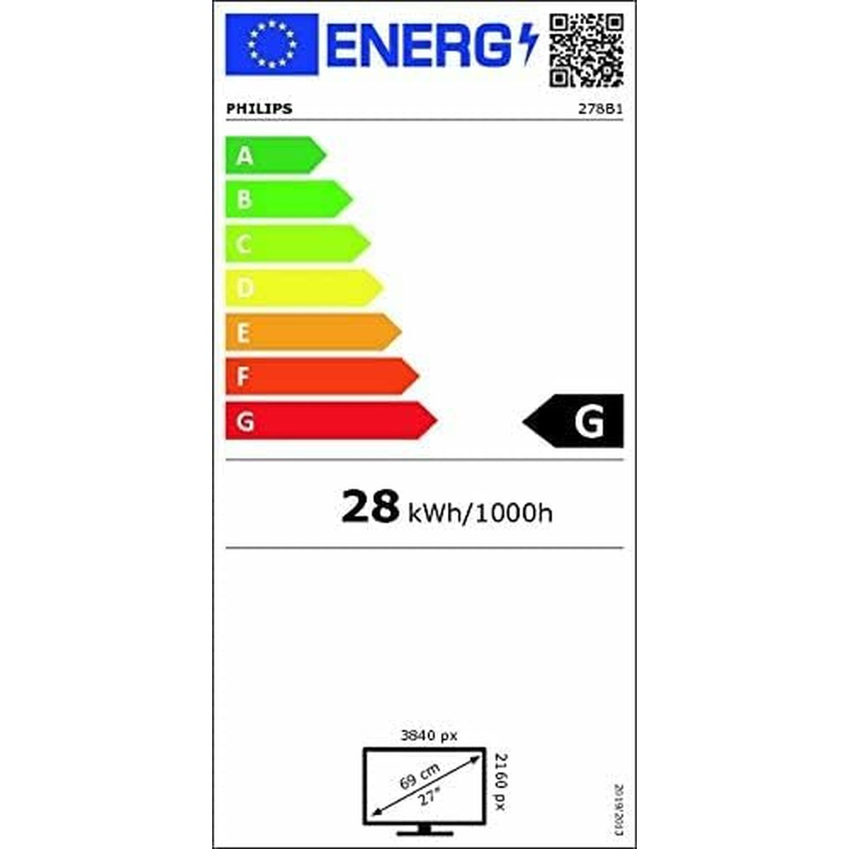 PHILIPS 278B1/00 68.6cm 27p LCD-Monitor PowerSensor VGA DVI-D DisplayPort HDMI USB