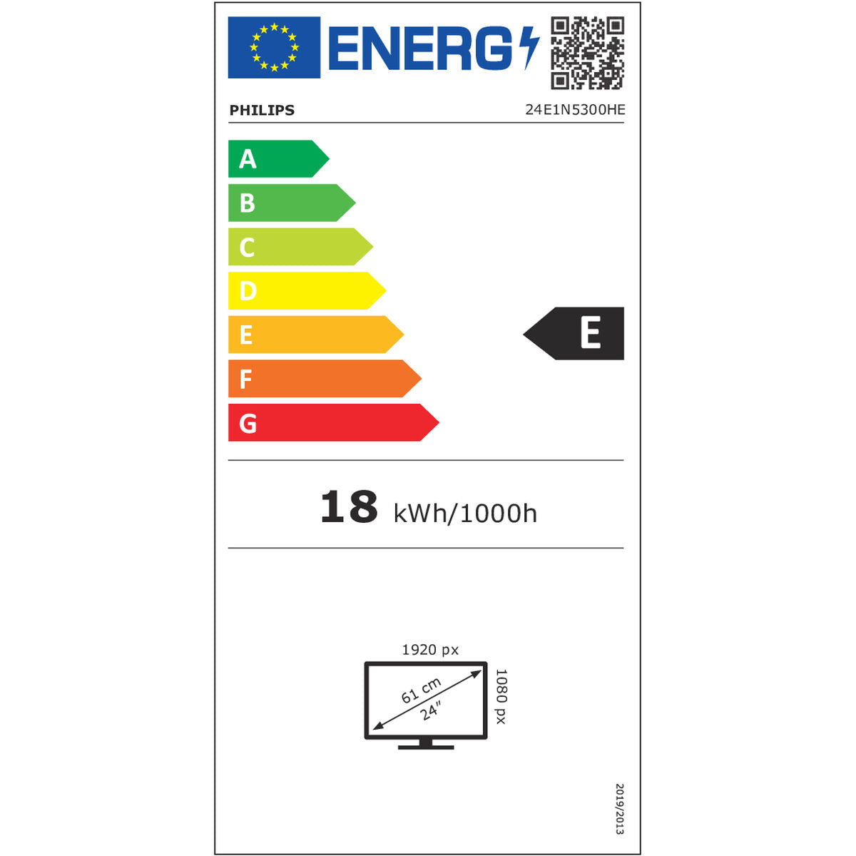 PHILIPS 24E1N5300HE/00 23.8p FHD IPS WLED 75Hz 16:9 4ms HDMI DP 4xUSB 3.2