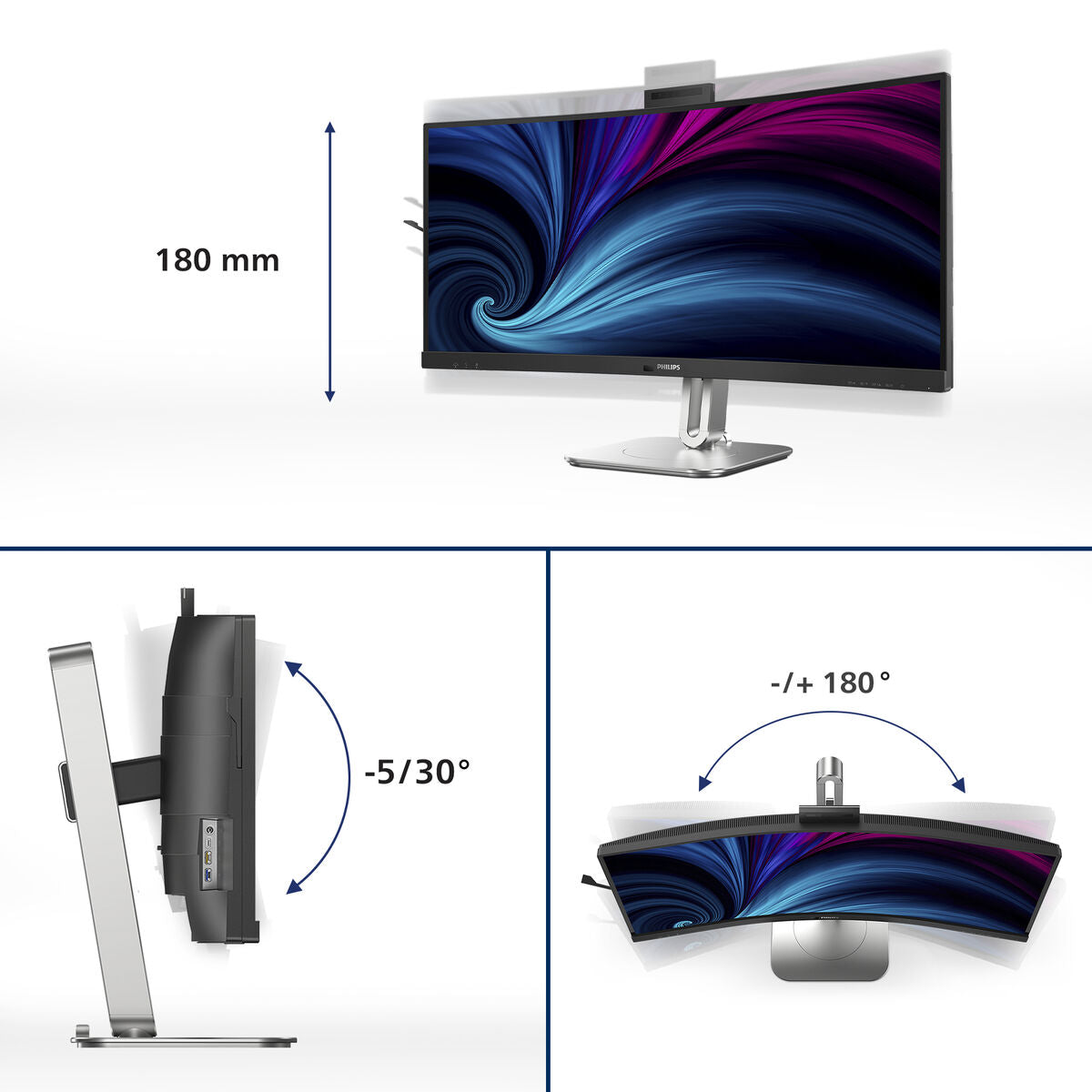 PHILIPS 34B2U6603CH 34p Curved 3440x1440 2xHDMI DP USB