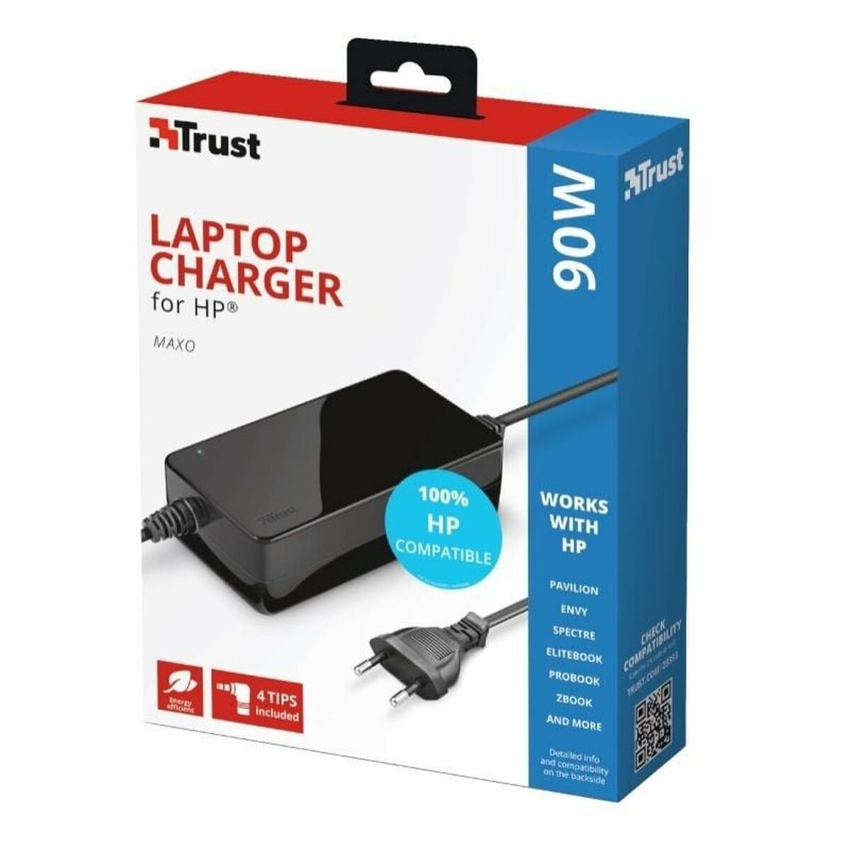 TRUST Alimentation universelle MAXO 90W pour ordinateur portable HP