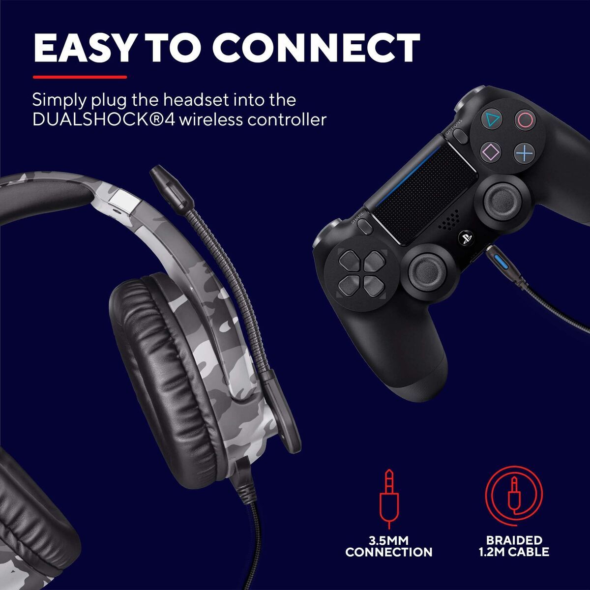 TRUST Casque gaming FORZE pour PS5/PS4 license officielle - Grey