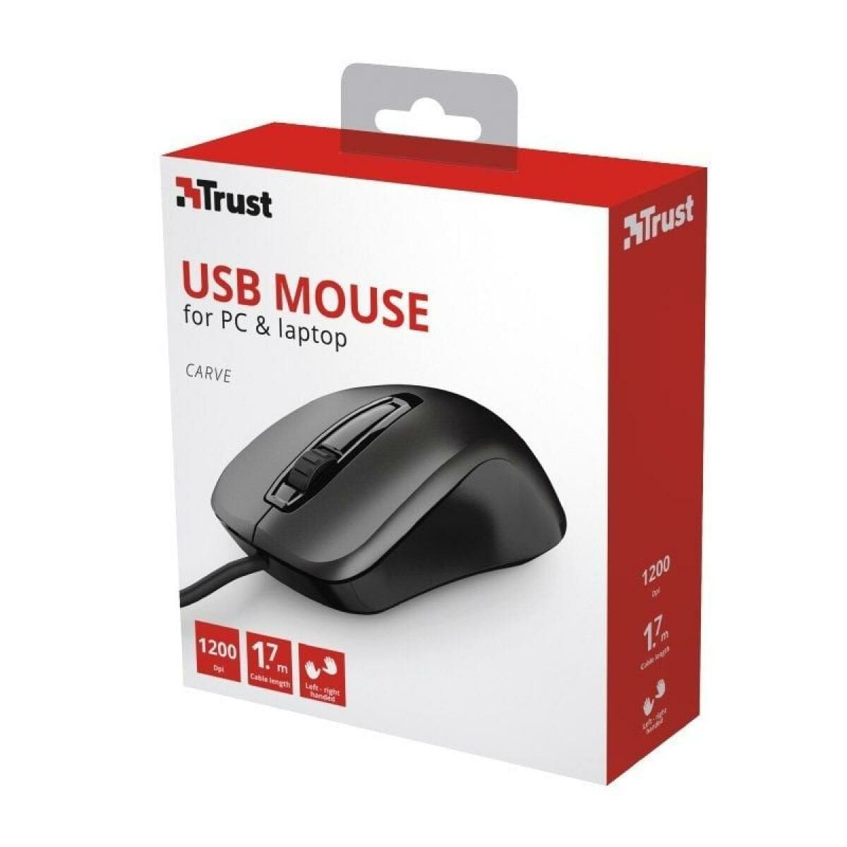 TRUST Souris filaire CARVE USB - Noire