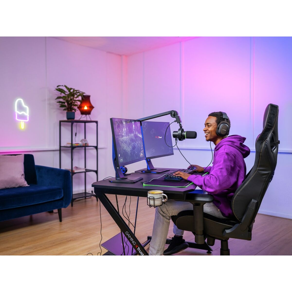 TRUST Microphone Pro ONYX avec bras - GXT255+