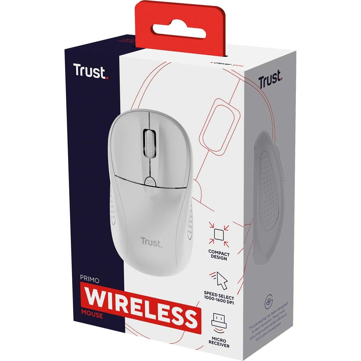 TRUST Souris sans fil compacte PRIMO - Blanche mat