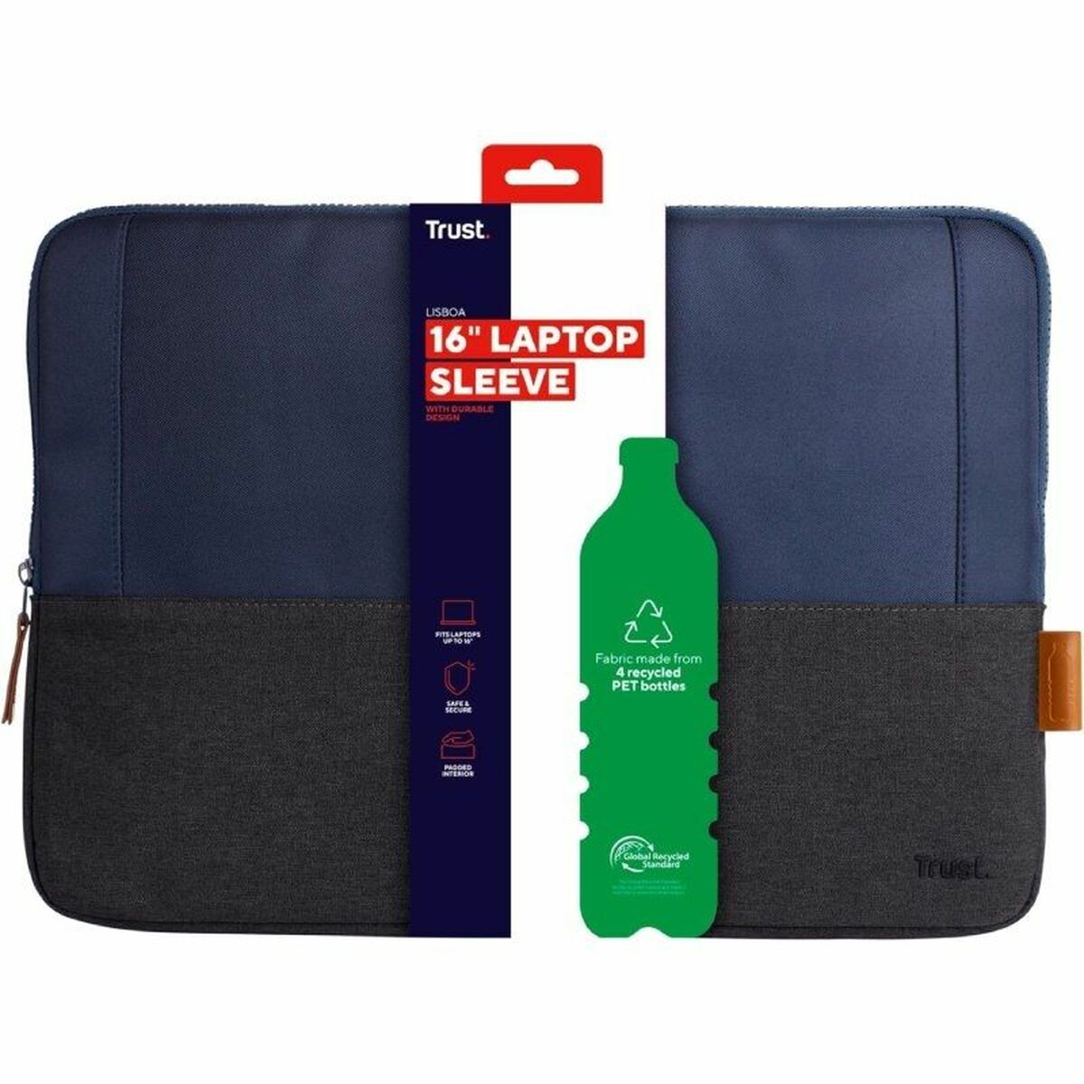 TRUST Housse de protection LISBOA bleue/noire 16p