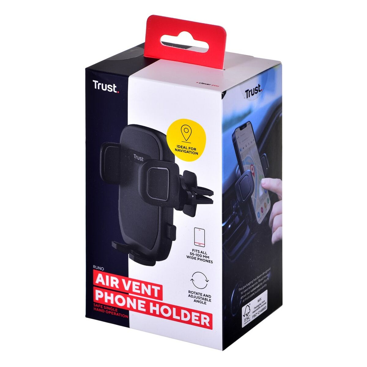 TRUST Support pour téléphone RUNO avec monture pour grille daération