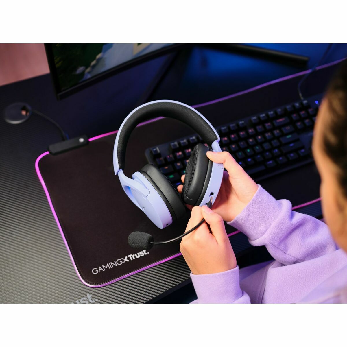 TRUST Casque gaming sans fil FAYZO DUAL Wireless - Purple