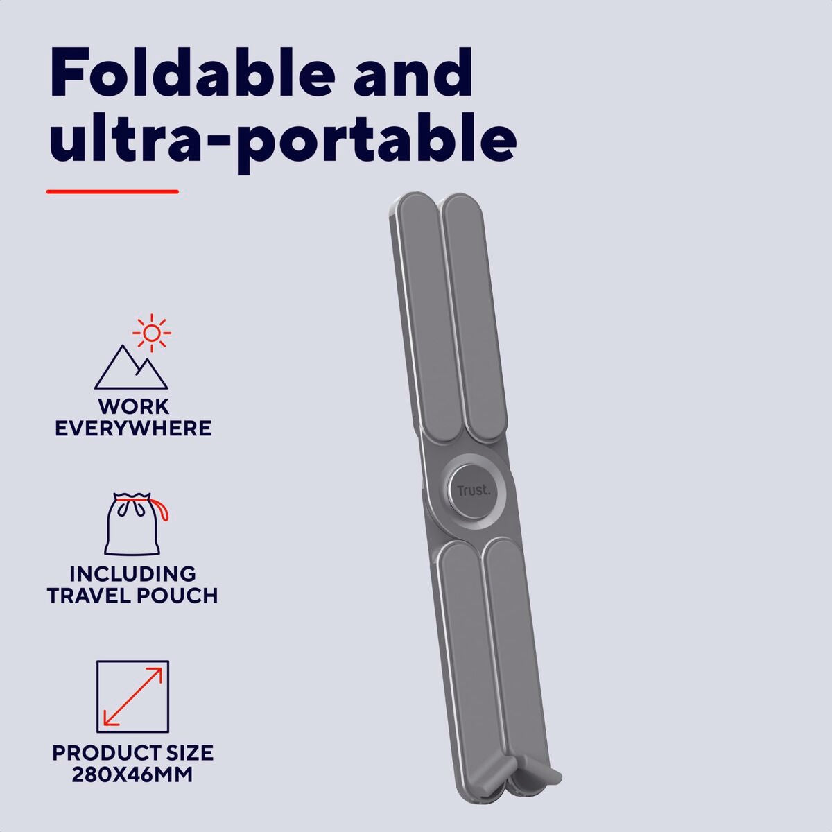 TRUST Support pliable MACY en aluminium pour ordinateur portable