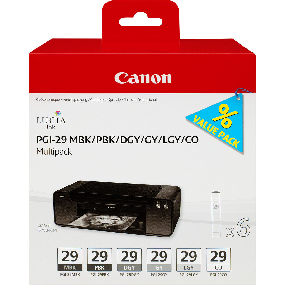 CANON PGI-29 cartouche encre noir et cinq couleurs capacite standard multipack
