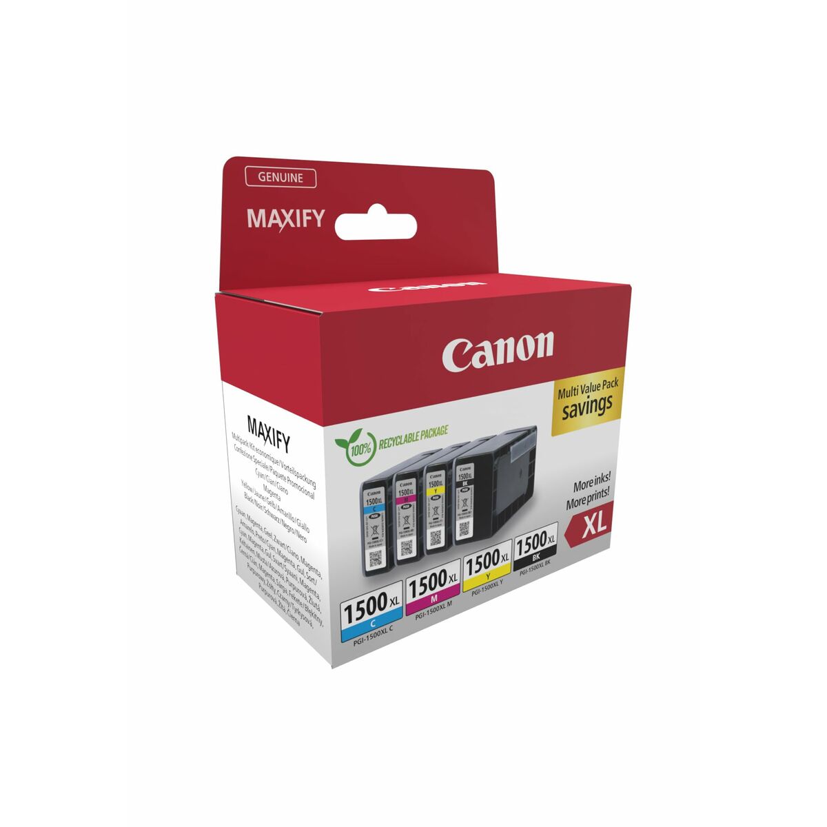 CANON PGI-1500XL Ink Cartridge BK/C/M/Y MULTI