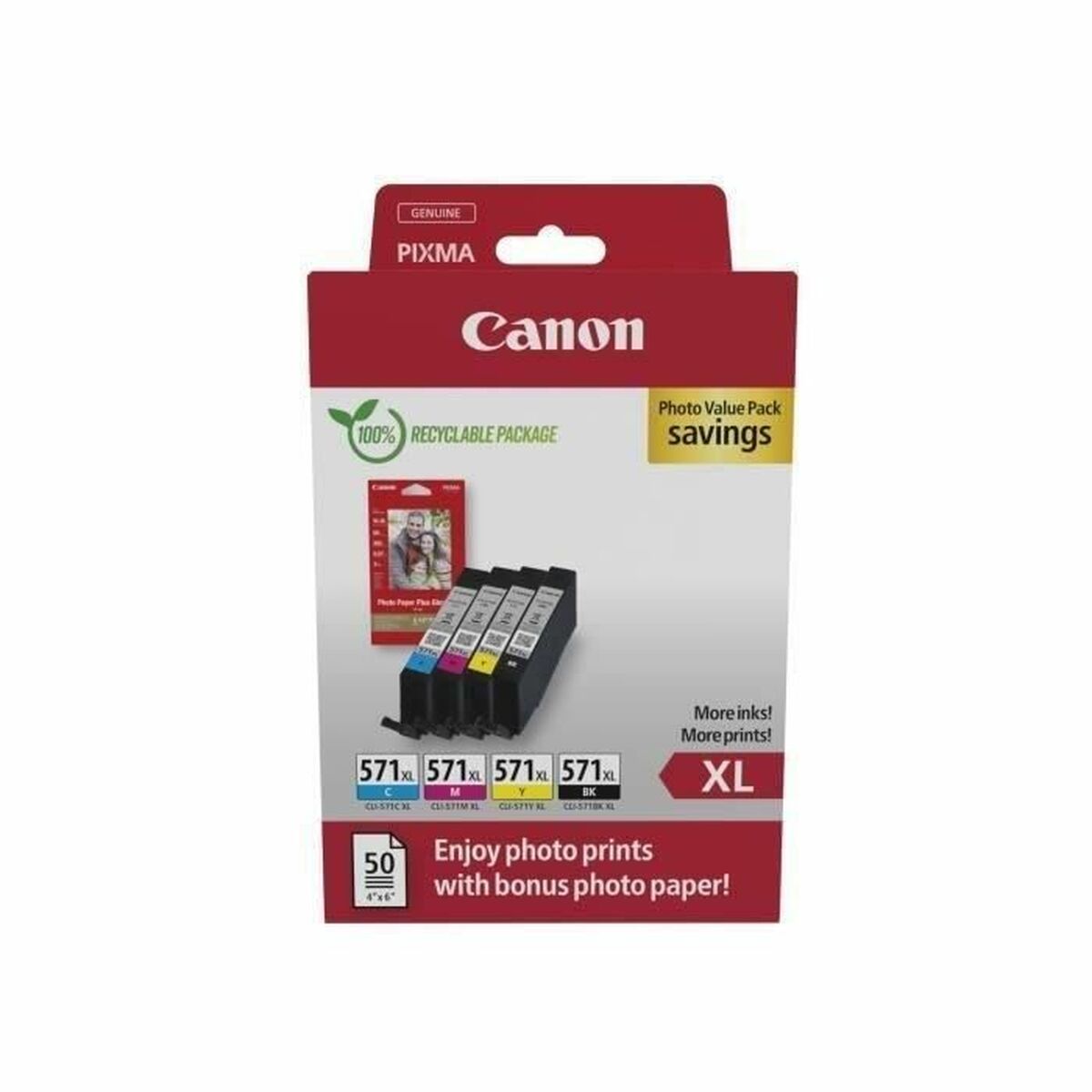 CANON CLI-571XL Ink Cartridge C/M/Y/BK + PHOTO PACK