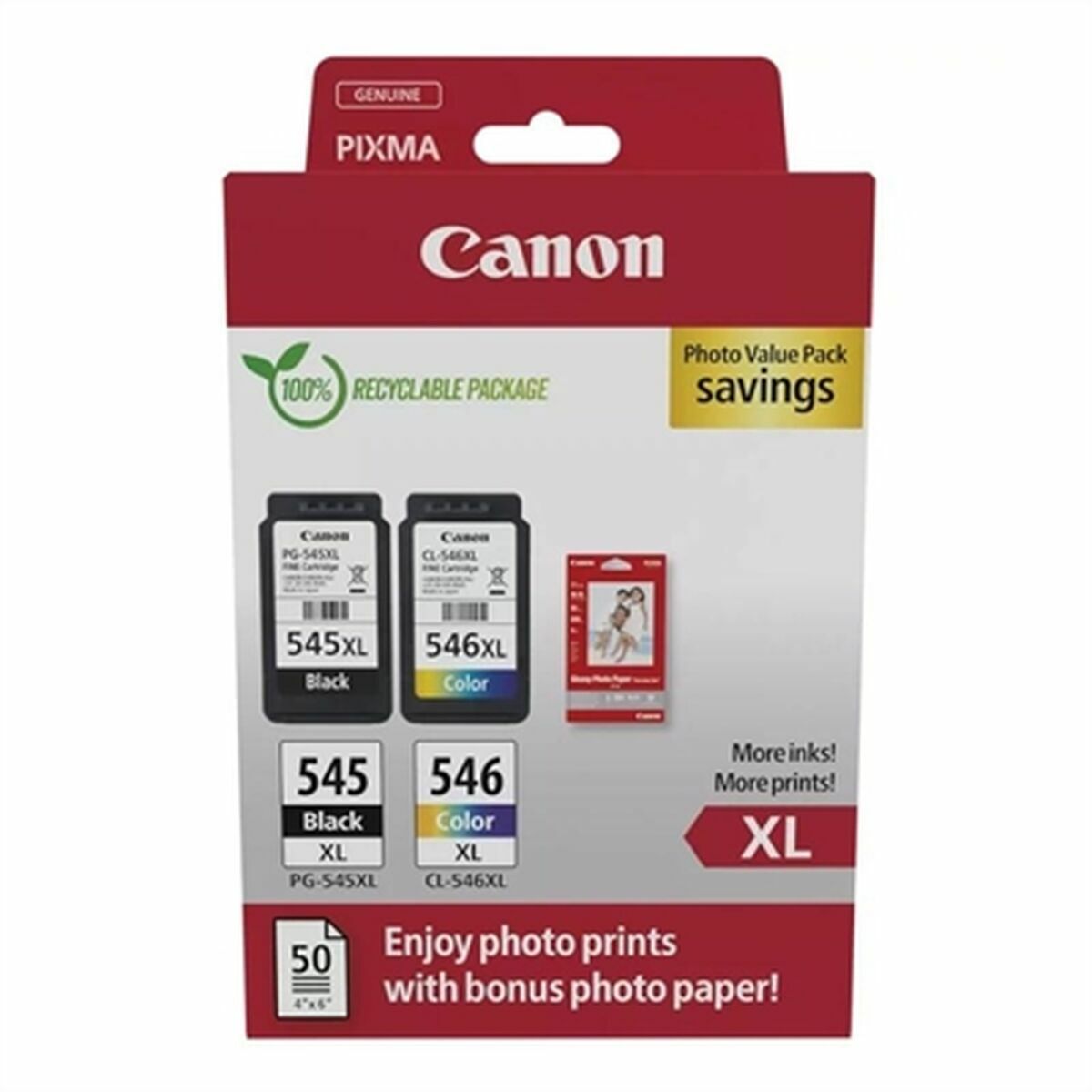 CANON PG-545XL/CL-546XLPHOTO Ink Cartridge VALUE BLSEC