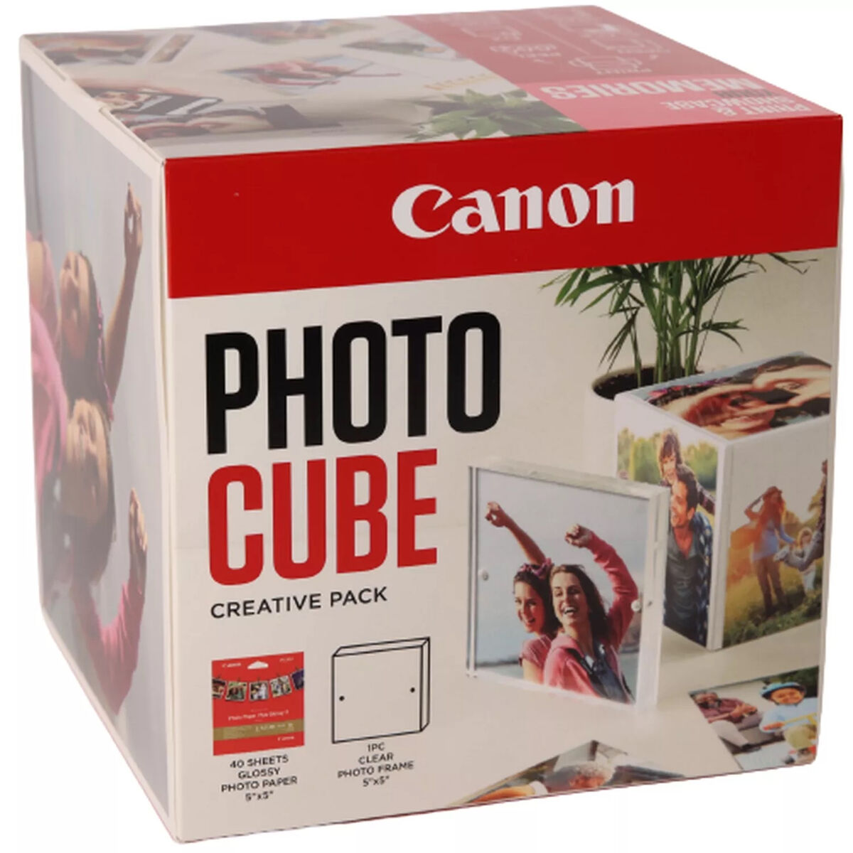 CANON pp-201 Ink Cartridge 5x5 Photo Cube Creative Pack White Pink