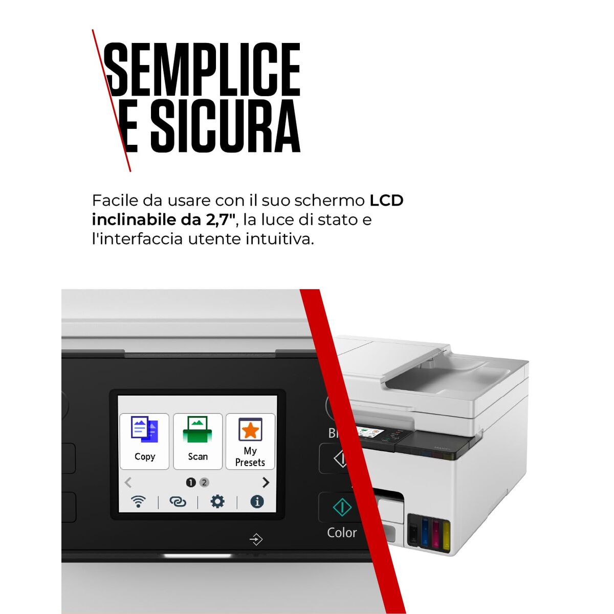 CANON MAXIFY GX2050 MFP colour inkjet refillable A4 15ipm Print 250sheets USB Wi-Fi LAN +1 ink set +2extra black bottles