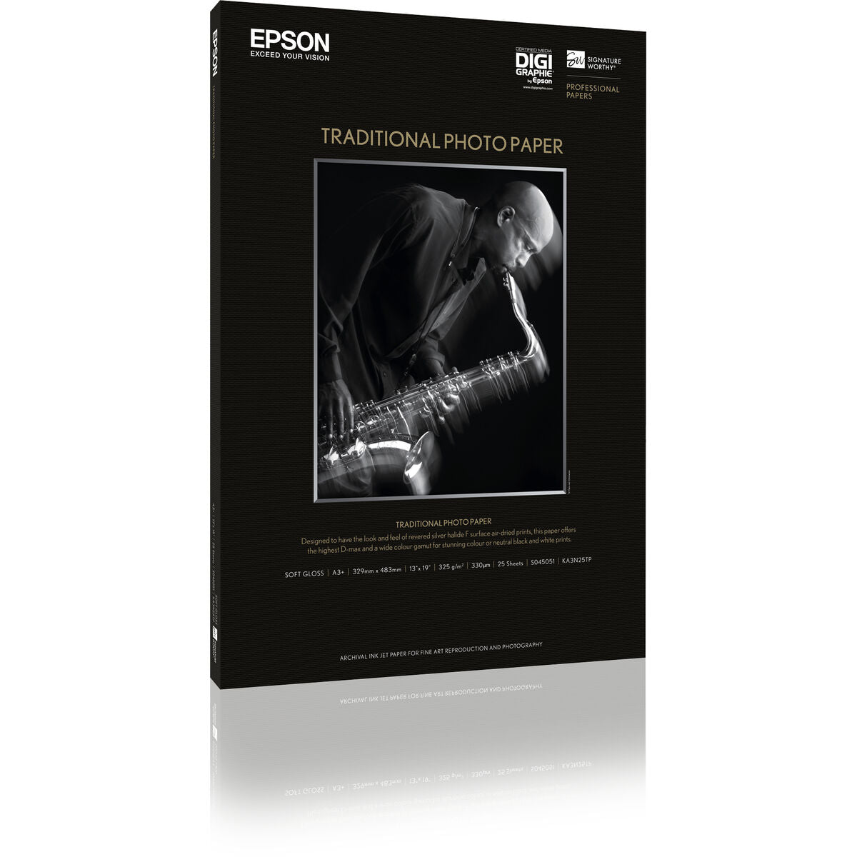 EPSON S045052 Traditional photo  papier inkjet 330g/m2 A2 25 feuilles pack de 1