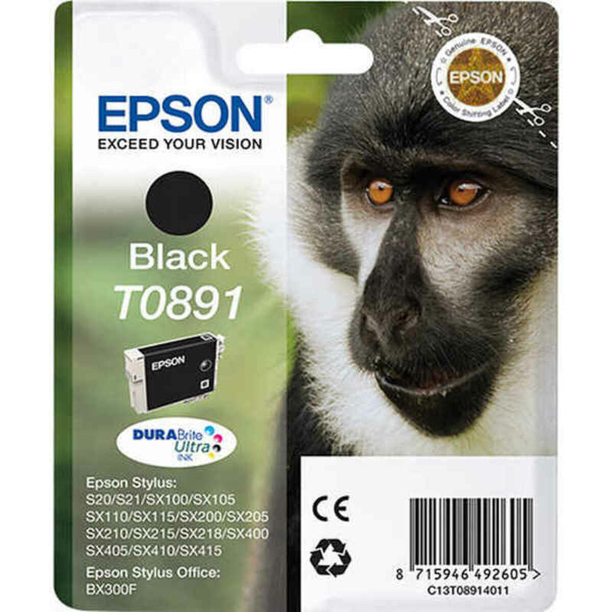 EPSON 6LB T0891 ink cartridge black standard capacity 5.8ml 1-pack blister without alarm