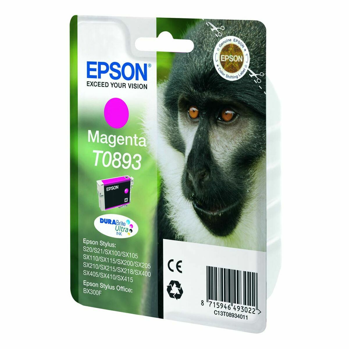 EPSON 1LB T0893 ink cartridge magenta low capacity 3.5ml 1-pack blister without alarm