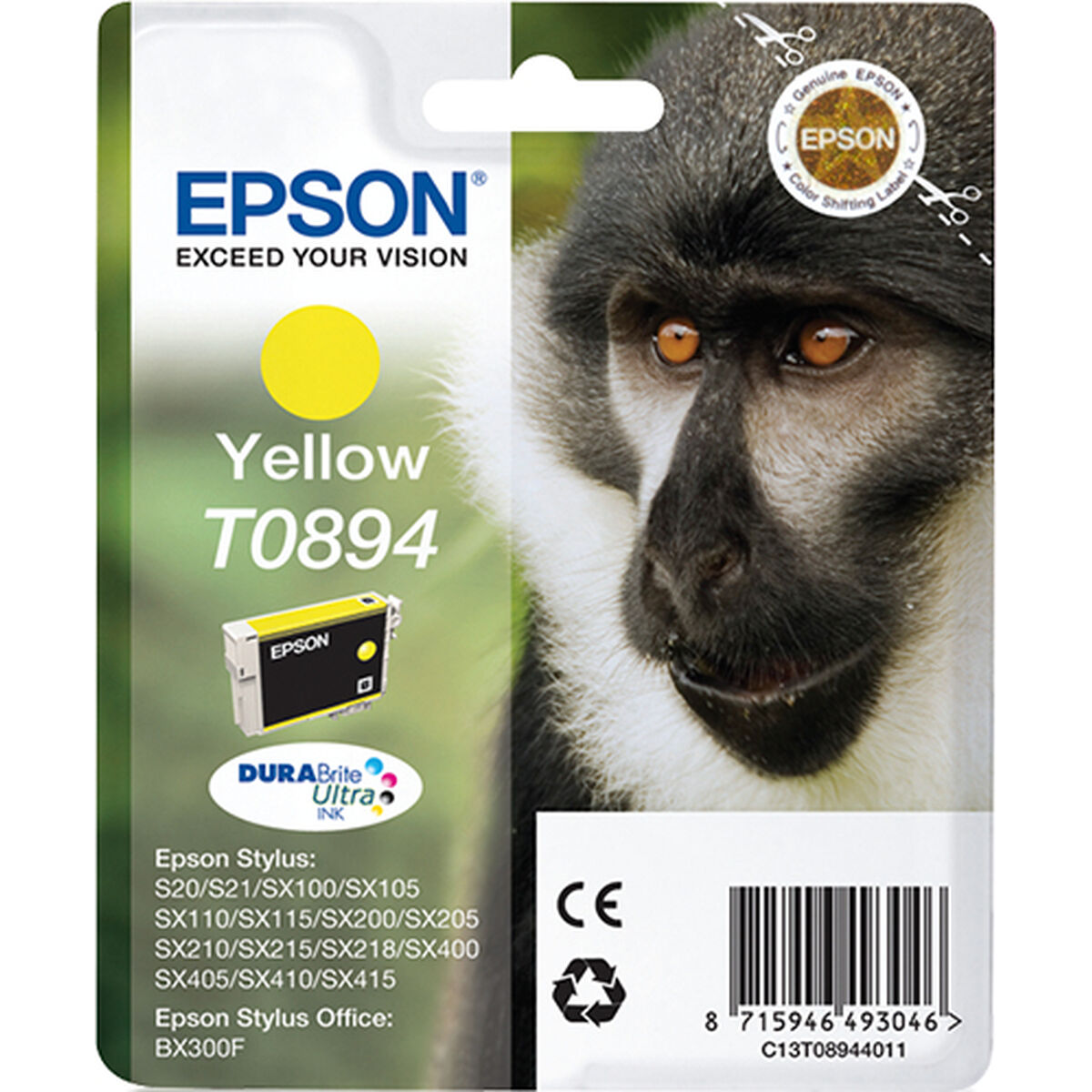 EPSON 1LB T0894 ink cartridge yellow low capacity 3.5ml 1-pack blister without alarm