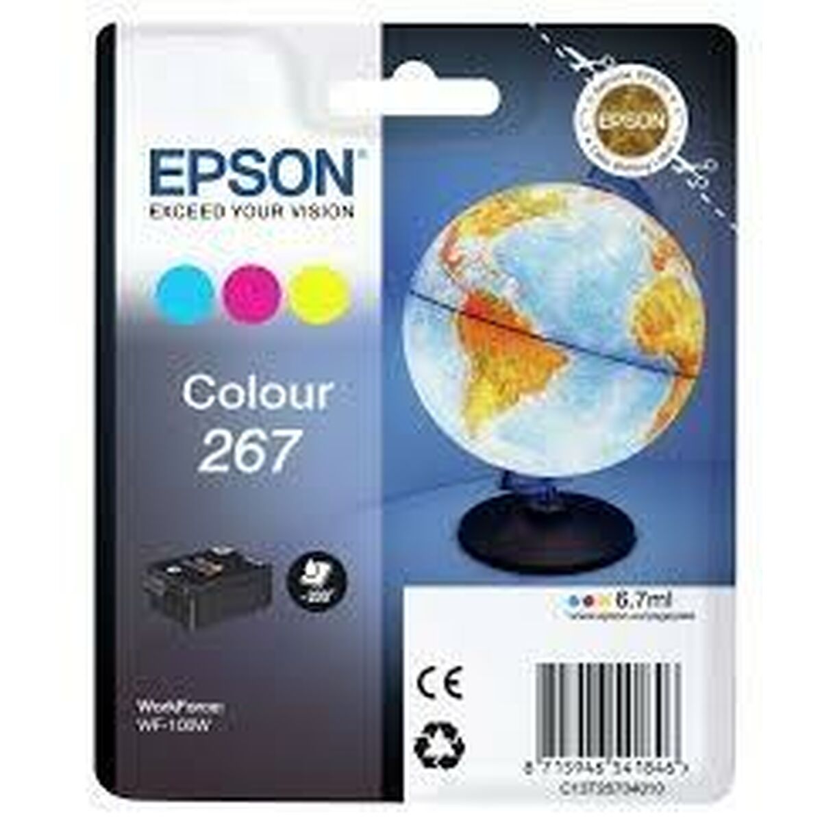 EPSON 2LB 267 ink cartridge cyan magenta and yellow standard capacity 200 pages 1-pack RF-AM blister