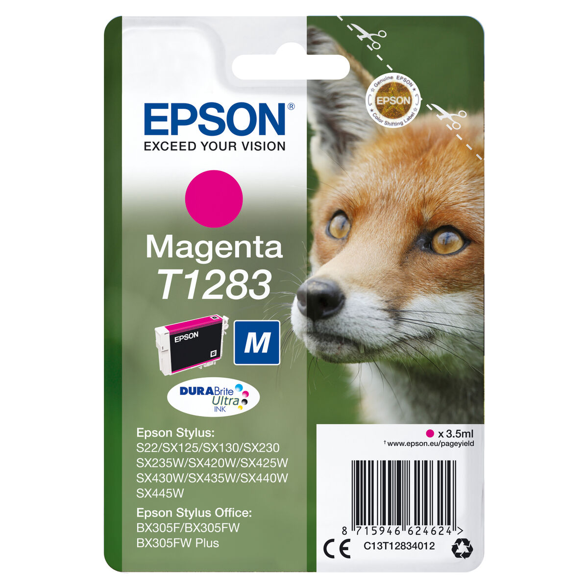 EPSON 1LB T1283 ink cartridge magenta standard capacity 3.5ml 1-pack RF-AM blister w/s