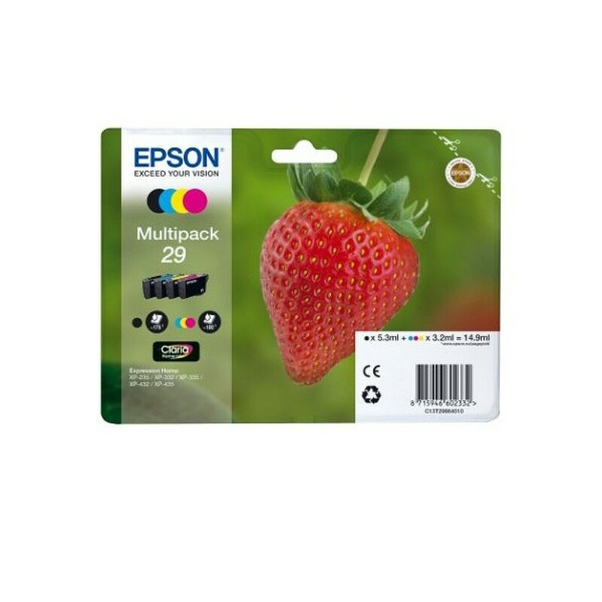 EPSON 1LB Multipack Fraise - Ink Claria Home Black Cyan Magenta Yellow w/s