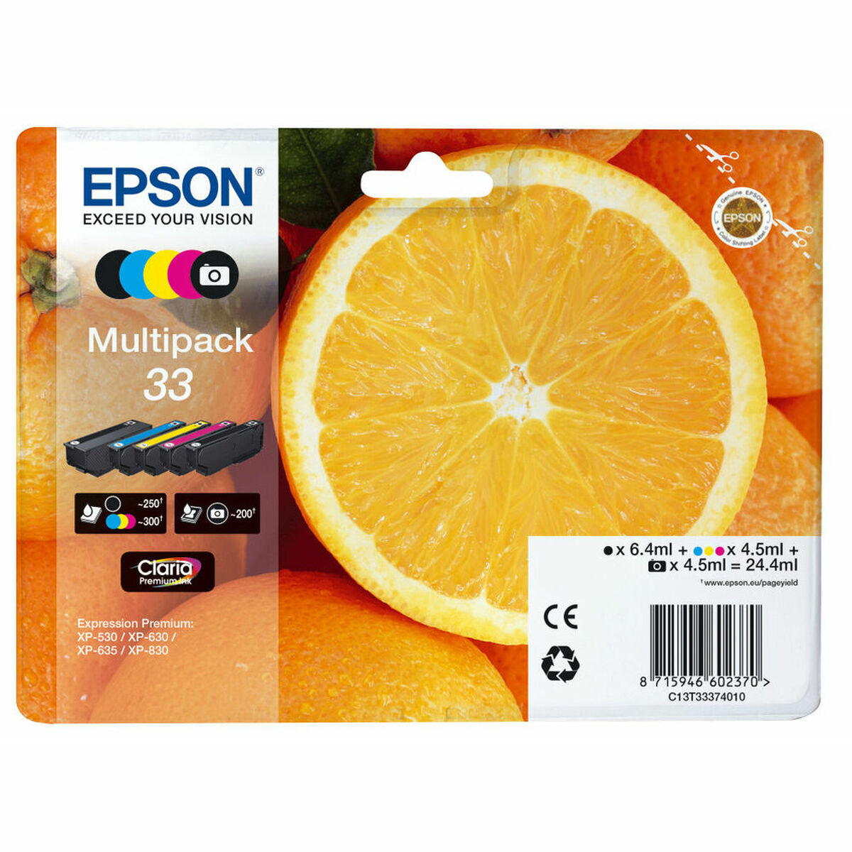 EPSON 4LB 33 Multipack non tagged Claria Premium Ink Orange