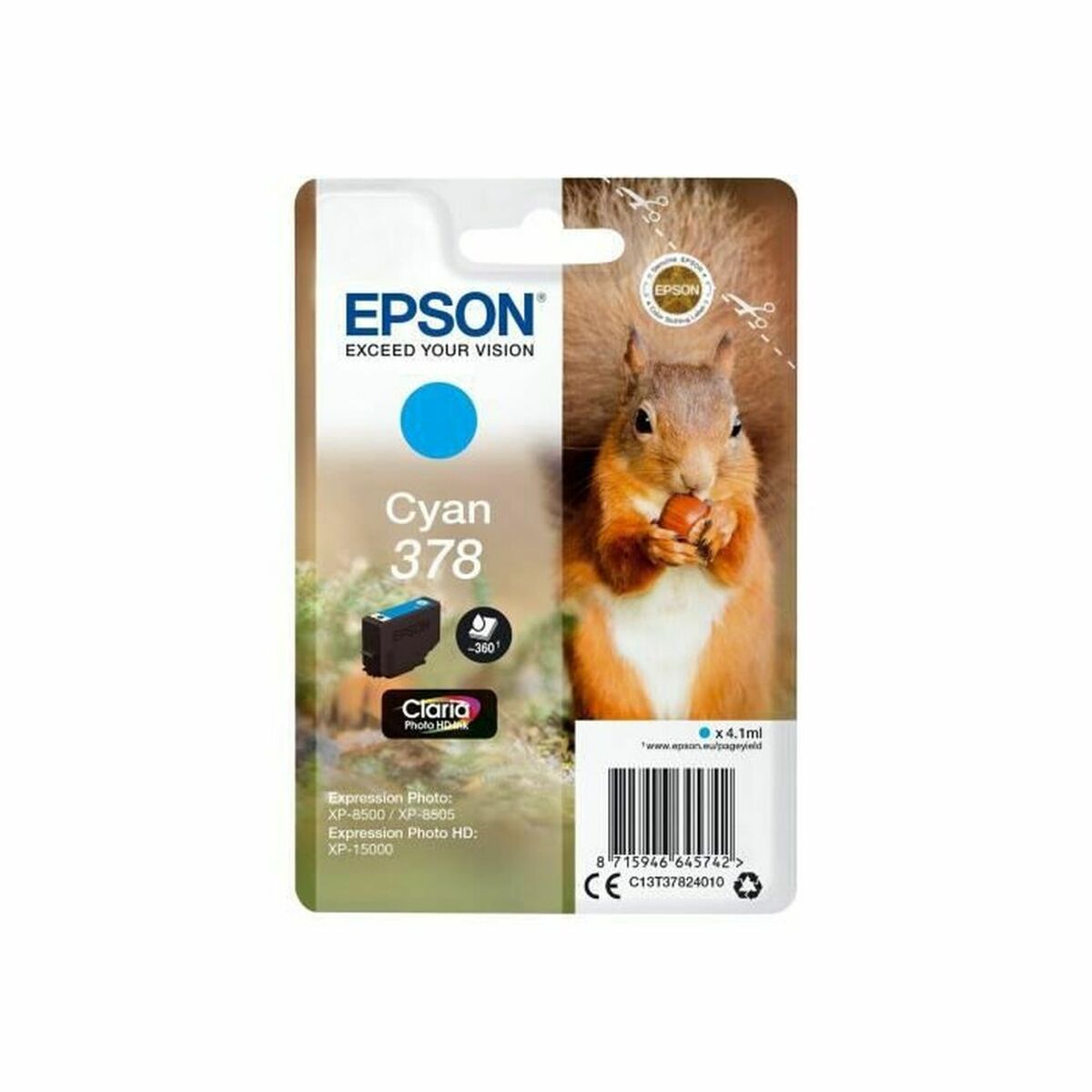 EPSON 1LB Singlepack Cyan 378 Eichhörnchen Clara Photo HD Ink