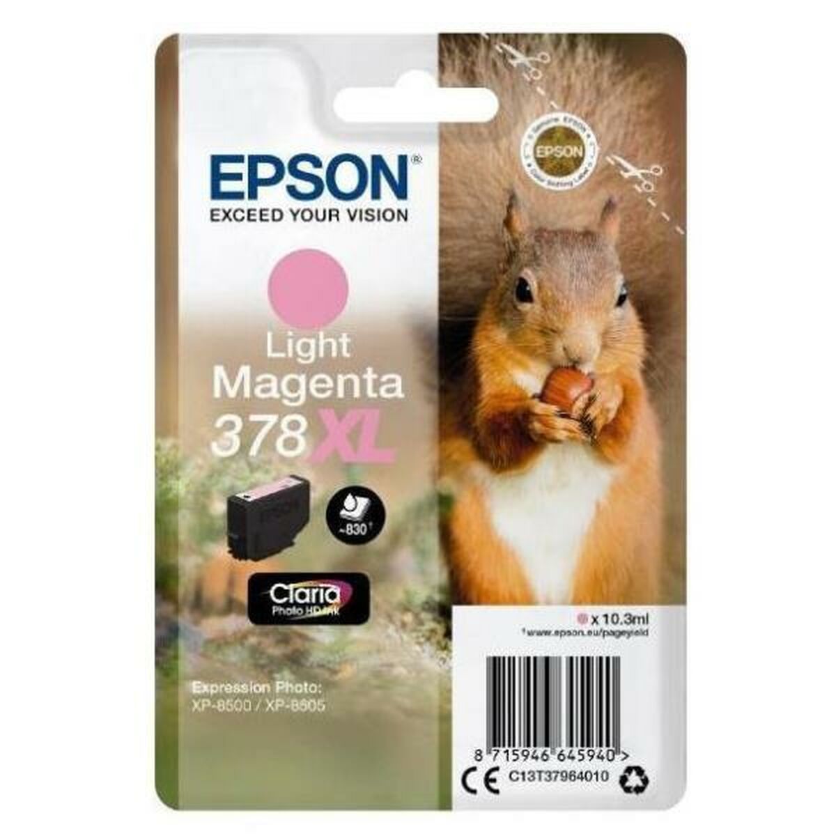 EPSON Encre Claria Photo HD - Cartouche Ecureuil 378 Magenta clair (XL) sans alarme